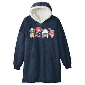 Funny Cute Japanese Cat Neko Family Hooded Wearable Blanket