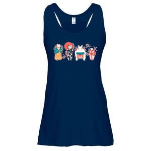 Funny Cute Japanese Cat Neko Family Ladies Essential Flowy Tank