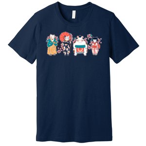 Funny Cute Japanese Cat Neko Family Premium T-Shirt