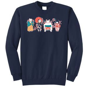 Funny Cute Japanese Cat Neko Family Tall Sweatshirt