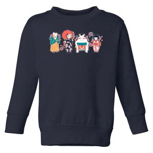 Funny Cute Japanese Cat Neko Family Toddler Sweatshirt