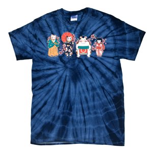 Funny Cute Japanese Cat Neko Family Tie-Dye T-Shirt