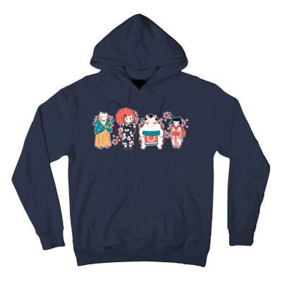 Funny Cute Japanese Cat Neko Family Tall Hoodie