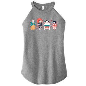 Funny Cute Japanese Cat Neko Family Women's Perfect Tri Rocker Tank