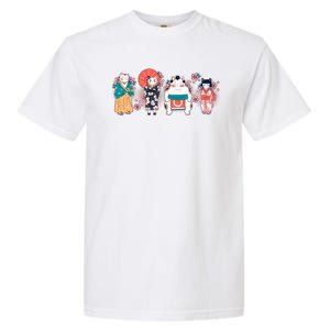 Funny Cute Japanese Cat Neko Family Garment-Dyed Heavyweight T-Shirt