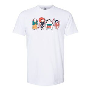 Funny Cute Japanese Cat Neko Family Softstyle CVC T-Shirt