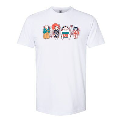 Funny Cute Japanese Cat Neko Family Softstyle® CVC T-Shirt