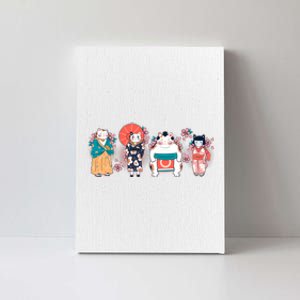 Funny Cute Japanese Cat Neko Family Canvas