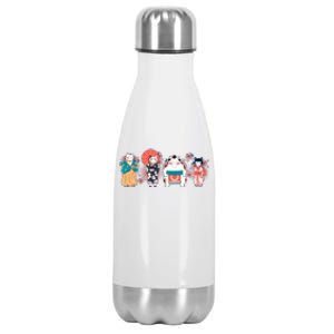 Funny Cute Japanese Cat Neko Family Stainless Steel Insulated Water Bottle