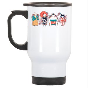 Funny Cute Japanese Cat Neko Family Stainless Steel Travel Mug