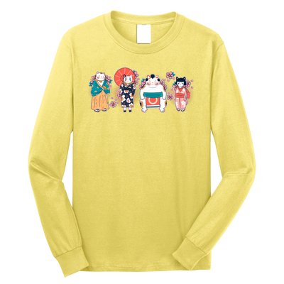 Funny Cute Japanese Cat Neko Family Long Sleeve Shirt