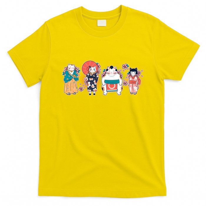 Funny Cute Japanese Cat Neko Family T-Shirt