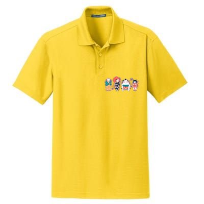 Funny Cute Japanese Cat Neko Family Dry Zone Grid Polo