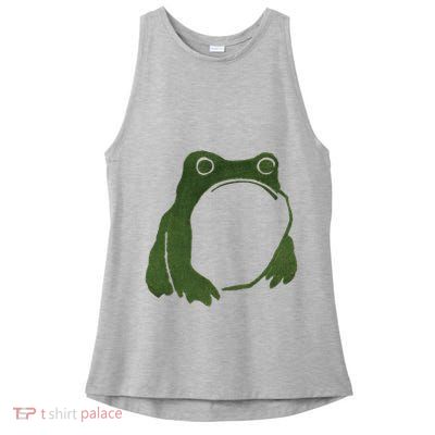 Funny Cute Japanese Frog Toad Ladies PosiCharge Tri-Blend Wicking Tank