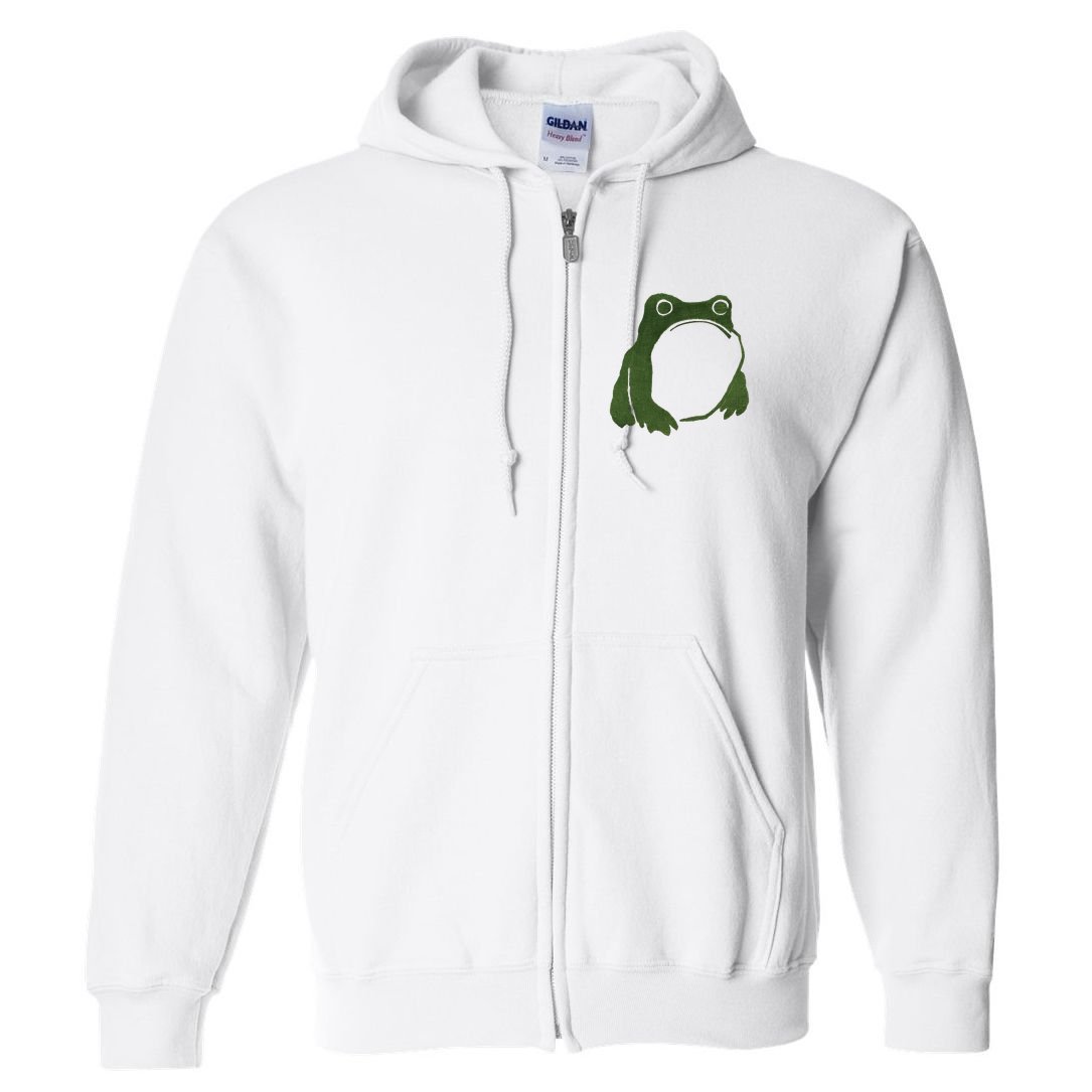 Funny Cute Japanese Frog Toad Full Zip Hoodie