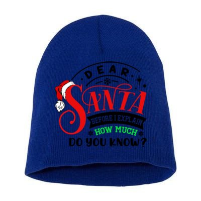 Funny Christmas Joke Santa Dear Santa I Can Explain Gift Short Acrylic Beanie