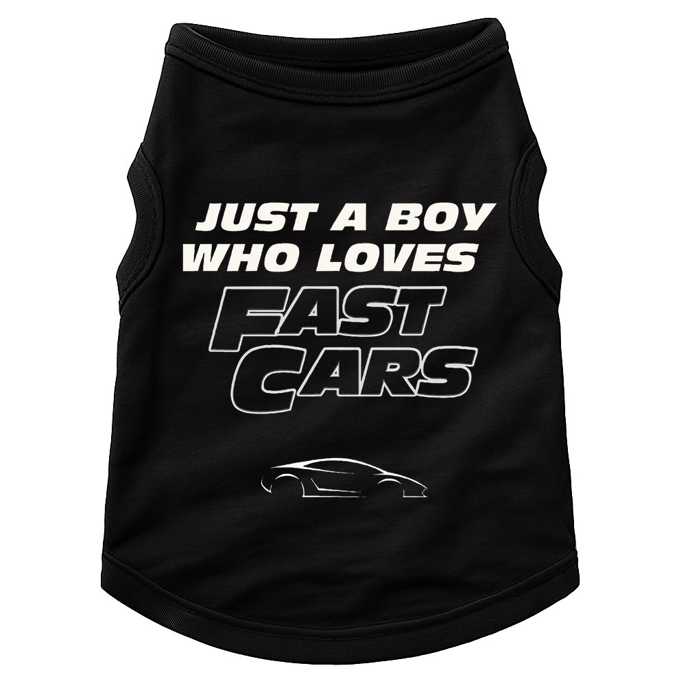 Fast Car Just A Boy Who Loves Fast Cars Funny Gift Doggie Tank