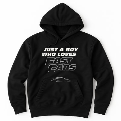 Fast Car Just A Boy Who Loves Fast Cars Funny Gift Hoodie