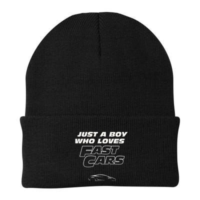 Fast Car Just A Boy Who Loves Fast Cars Funny Gift Beanie