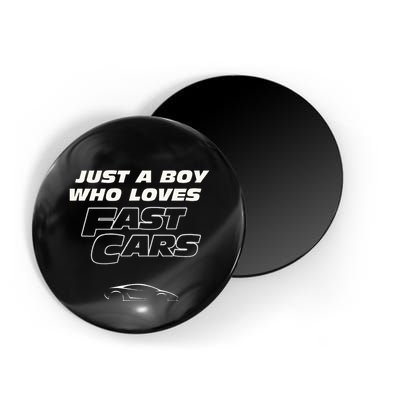 Fast Car Just A Boy Who Loves Fast Cars Funny Gift Magnet
