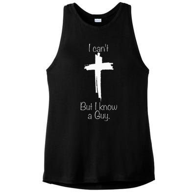 Funny Christian Jesus Cross Design Connect with the Guy Ladies PosiCharge Tri-Blend Wicking Tank