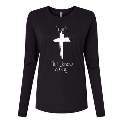 Funny Christian Jesus Cross Design Connect with the Guy Womens Cotton Relaxed Long Sleeve T-Shirt