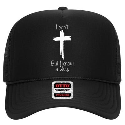 Funny Christian Jesus Cross Design Connect with the Guy High Crown Mesh Back Trucker Hat