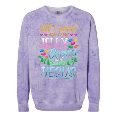 Fun Christian Jelly Bean Candy Lover Easter Jesus Saying Colorblast Crewneck Sweatshirt