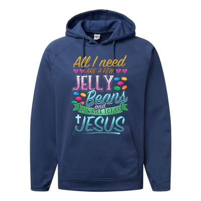 Fun Christian Jelly Bean Candy Lover Easter Jesus Saying Performance Fleece Hoodie