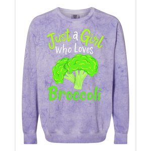 Fun Cute Just A Girl Who Loves Broccoli Colorblast Crewneck Sweatshirt