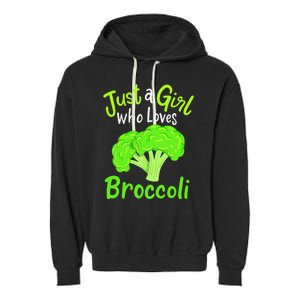 Fun Cute Just A Girl Who Loves Broccoli Garment-Dyed Fleece Hoodie