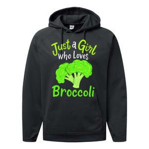 Fun Cute Just A Girl Who Loves Broccoli Performance Fleece Hoodie