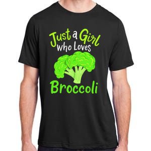 Fun Cute Just A Girl Who Loves Broccoli Adult ChromaSoft Performance T-Shirt