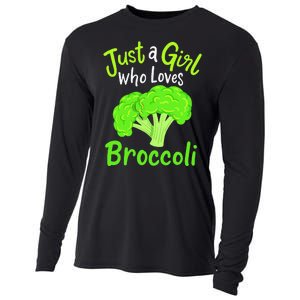 Fun Cute Just A Girl Who Loves Broccoli Cooling Performance Long Sleeve Crew