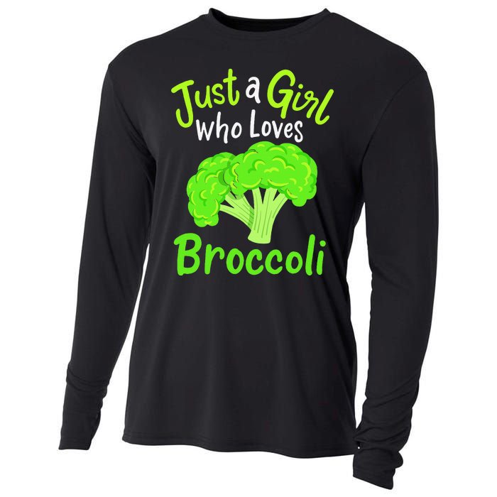 Fun Cute Just A Girl Who Loves Broccoli Cooling Performance Long Sleeve Crew