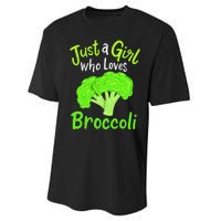 Fun Cute Just A Girl Who Loves Broccoli Performance Sprint T-Shirt