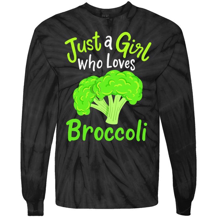 Fun Cute Just A Girl Who Loves Broccoli Tie-Dye Long Sleeve Shirt