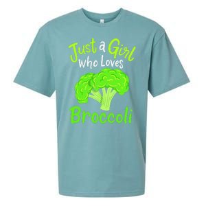 Fun Cute Just A Girl Who Loves Broccoli Sueded Cloud Jersey T-Shirt