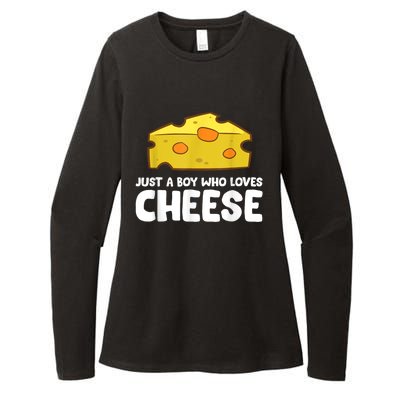 Funny Cheese Just A Boy Who Loves Cheese Womens CVC Long Sleeve Shirt