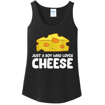 Funny Cheese Just A Boy Who Loves Cheese Ladies Essential Tank