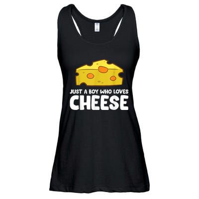 Funny Cheese Just A Boy Who Loves Cheese Ladies Essential Flowy Tank