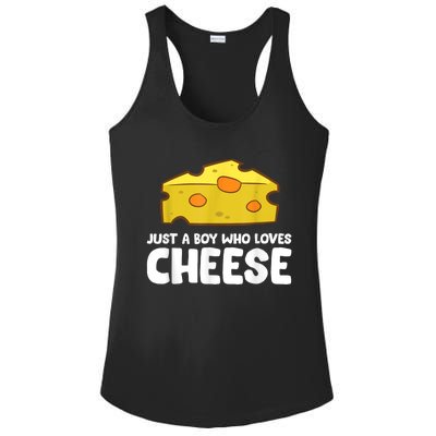 Funny Cheese Just A Boy Who Loves Cheese Ladies PosiCharge Competitor Racerback Tank