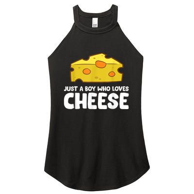 Funny Cheese Just A Boy Who Loves Cheese Women's Perfect Tri Rocker Tank