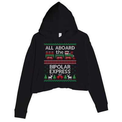 Funny Christmas Jumper Bipolar Express Train Gift Crop Fleece Hoodie