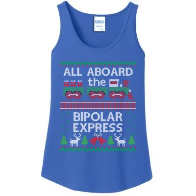 Funny Christmas Jumper Bipolar Express Train Gift Ladies Essential Tank