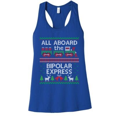 Funny Christmas Jumper Bipolar Express Train Gift Women's Racerback Tank