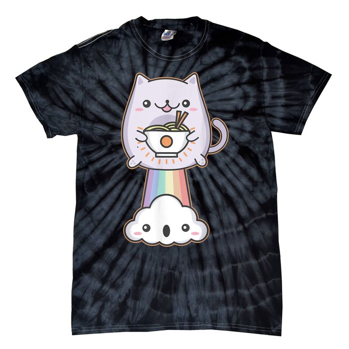 Farting Cat Japanese Ramen Noodle Kawaii Anime Gift Tie-Dye T-Shirt