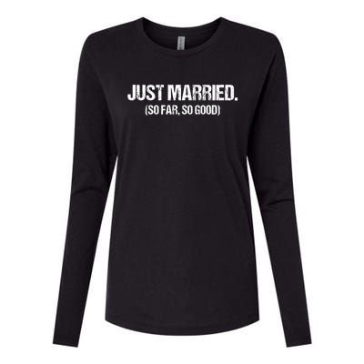 Funny Couple Just Married Womens Cotton Relaxed Long Sleeve T-Shirt