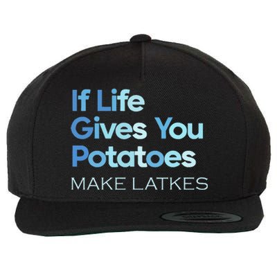 Funny Chanukah Jewish If Life Gives You Potatoes Make Latkes Wool Snapback Cap