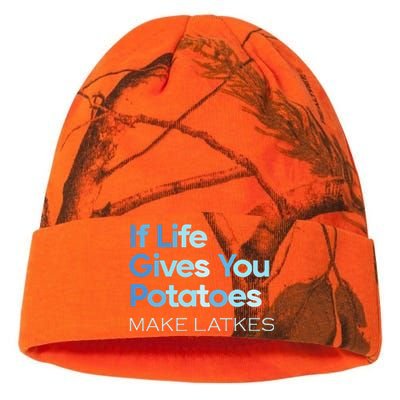 Funny Chanukah Jewish If Life Gives You Potatoes Make Latkes Kati Licensed 12" Camo Beanie